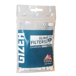 FILTERS GIZEH SLIM 6mm WITH CARBON 120 PCS