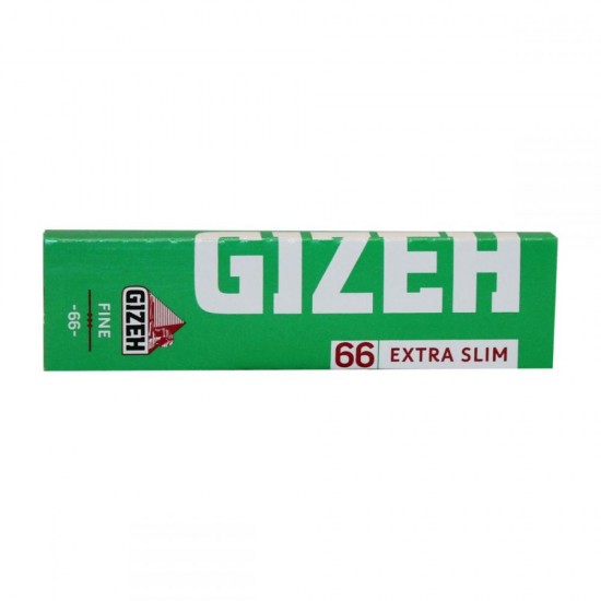 GIZEH ΠΡΑΣΙΝΟ EXTRA SLIM FINE 66 ΦΥΛΛΩΝ ΤΣΙΓΑΡΟΧΑΡΤΟ