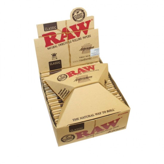 RAW CLASSIC KING SIZE SLIM ΤΣΙΓΑΡΟΧΑΡΤΟ + ΤΖΙΒΑΝΕΣ ARTESANO